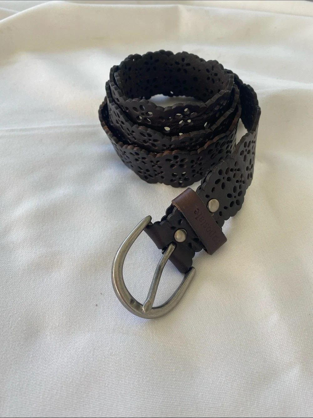 Aeropostle Belt Brown Perforated Floral - Picture 1 of 4